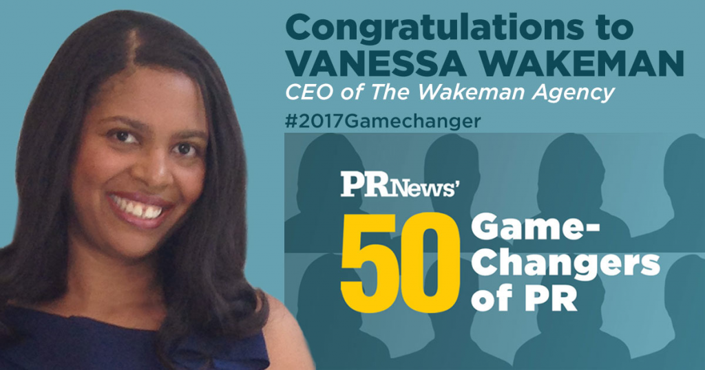 Award to Vanessa Wakeman 50 Game-Changers of PR, PR News