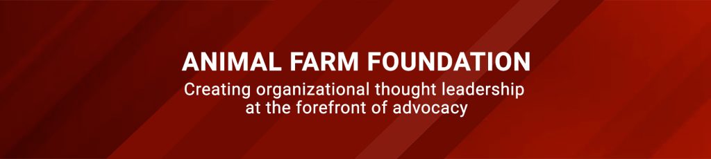Animal Farm Foundation banner in red
